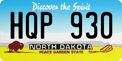 ND license plate HQP930