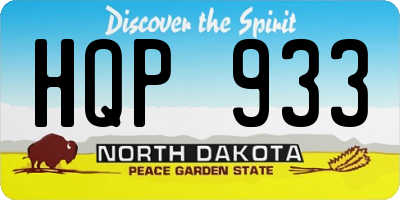 ND license plate HQP933