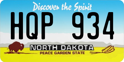ND license plate HQP934