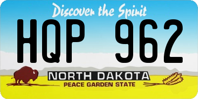 ND license plate HQP962