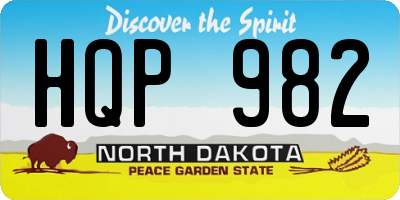 ND license plate HQP982