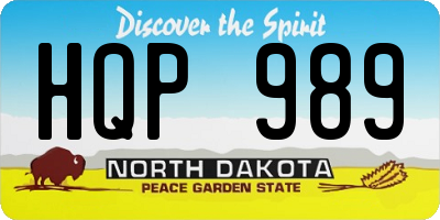 ND license plate HQP989