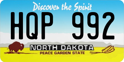 ND license plate HQP992