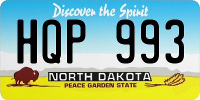 ND license plate HQP993