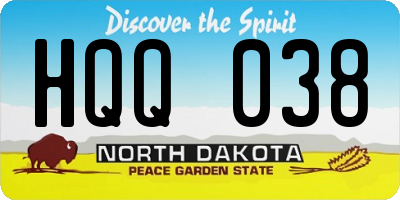ND license plate HQQ038