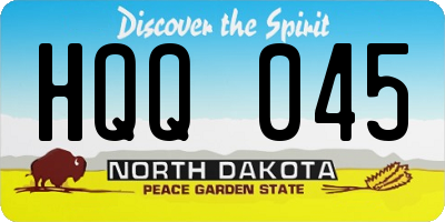 ND license plate HQQ045