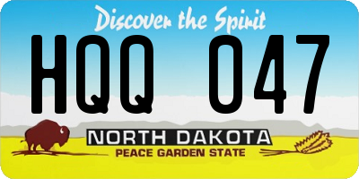 ND license plate HQQ047