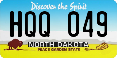 ND license plate HQQ049