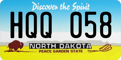 ND license plate HQQ058