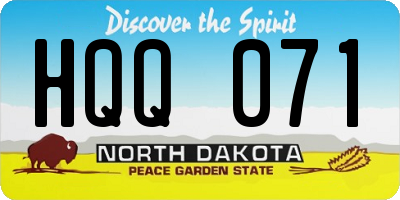 ND license plate HQQ071