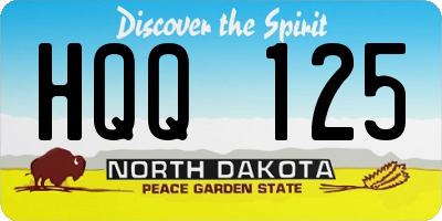 ND license plate HQQ125