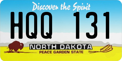 ND license plate HQQ131