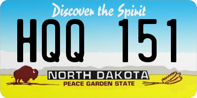 ND license plate HQQ151