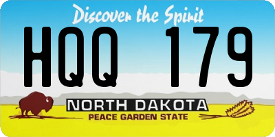 ND license plate HQQ179
