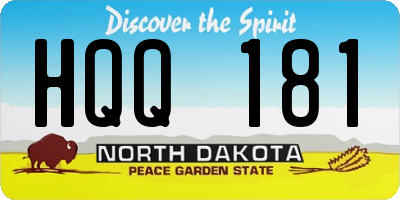 ND license plate HQQ181