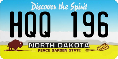 ND license plate HQQ196