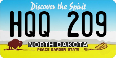 ND license plate HQQ209