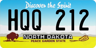 ND license plate HQQ212