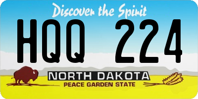 ND license plate HQQ224