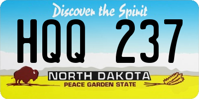 ND license plate HQQ237