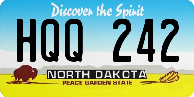 ND license plate HQQ242