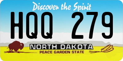 ND license plate HQQ279