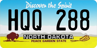 ND license plate HQQ288