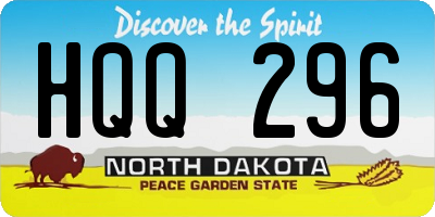 ND license plate HQQ296