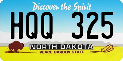ND license plate HQQ325
