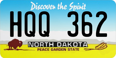 ND license plate HQQ362