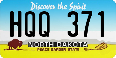 ND license plate HQQ371