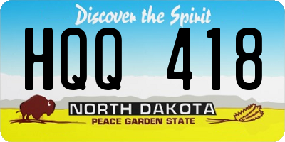 ND license plate HQQ418