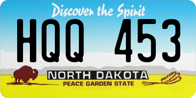 ND license plate HQQ453