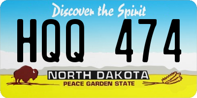 ND license plate HQQ474