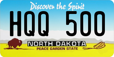 ND license plate HQQ500