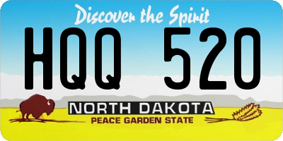 ND license plate HQQ520
