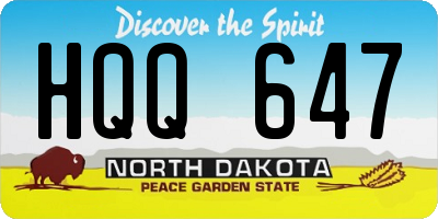 ND license plate HQQ647