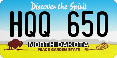 ND license plate HQQ650
