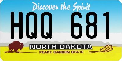 ND license plate HQQ681