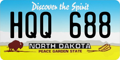 ND license plate HQQ688