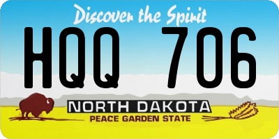 ND license plate HQQ706