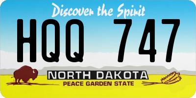 ND license plate HQQ747