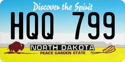 ND license plate HQQ799