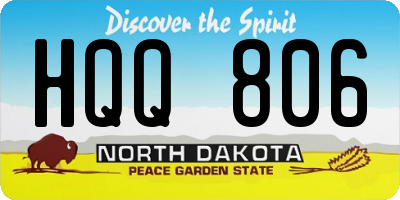 ND license plate HQQ806