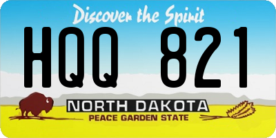 ND license plate HQQ821