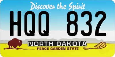 ND license plate HQQ832
