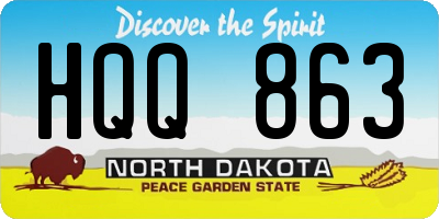 ND license plate HQQ863