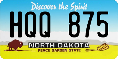 ND license plate HQQ875