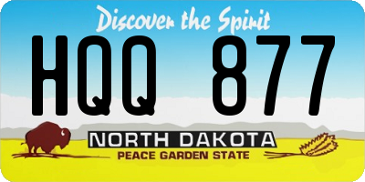 ND license plate HQQ877
