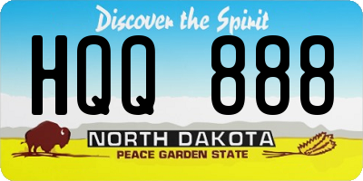 ND license plate HQQ888